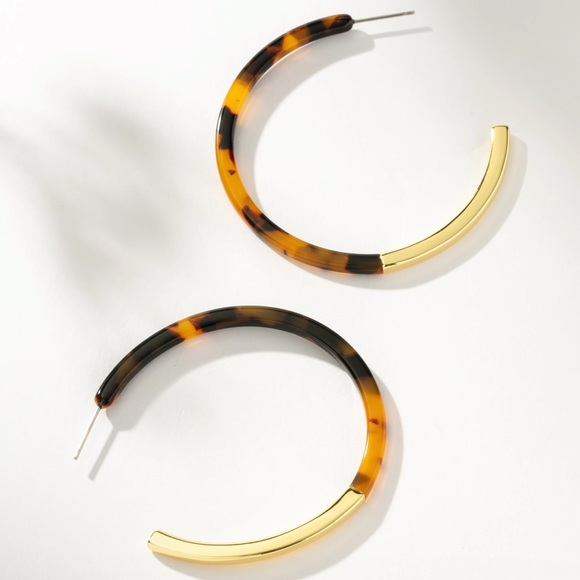 Uncommon James Accessories - Uncommon James Tortoise and Gold Hoop Earrings